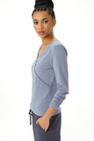 Luisa Fake Front Wrap Long Sleeve Tee